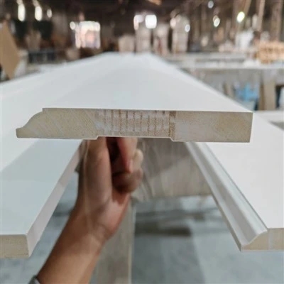 Papan Asas Acuan Trim Kayu FJ Bersalut Gesso Putih Untuk Lantai