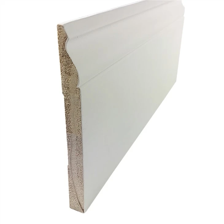 Papan lapis kayu berkualiti tinggi Primed Wooden Skirting Tirm Moulding