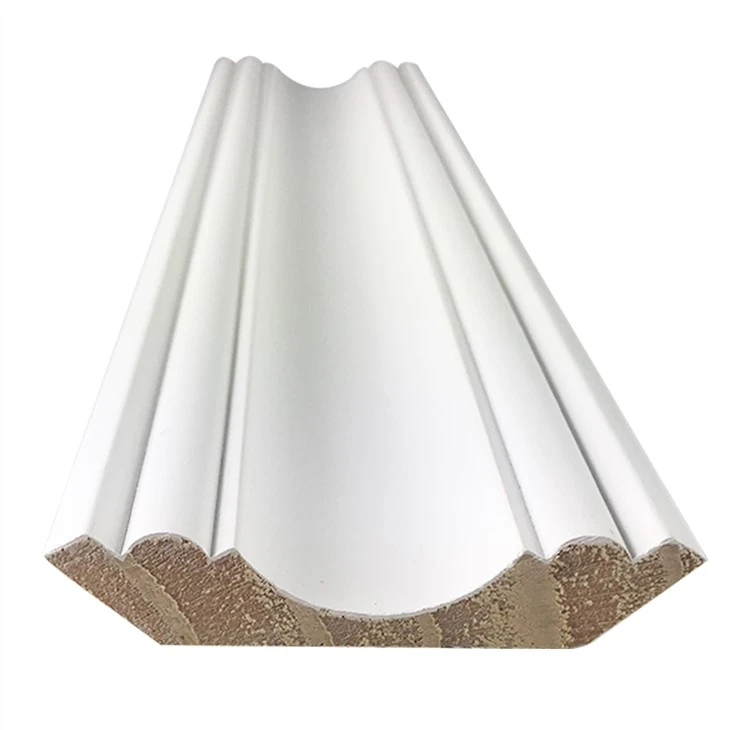 Siling Cetakan Mahkota Trim Pine Primed Putih